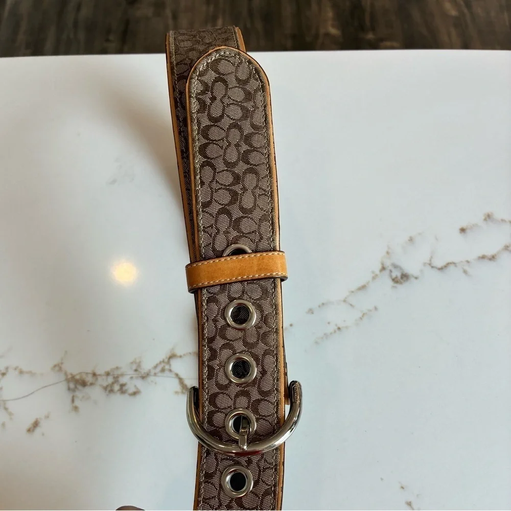 Coach vintage logo print brown belt size S